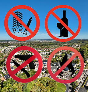 Sécurité renforcée : interdiction alcool / armes  / carburant et/ou gaz inflammables